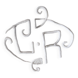 Large monogrammed old embroidered sheet of 235 cm x 330 cm material: linen and cotton