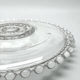 Plat Art Déco en verre moulé et perlé, 1900