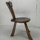 Brutalist Wabi Sabi milking chair, France ca 1950