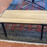Steiner steel and walnut coffee table