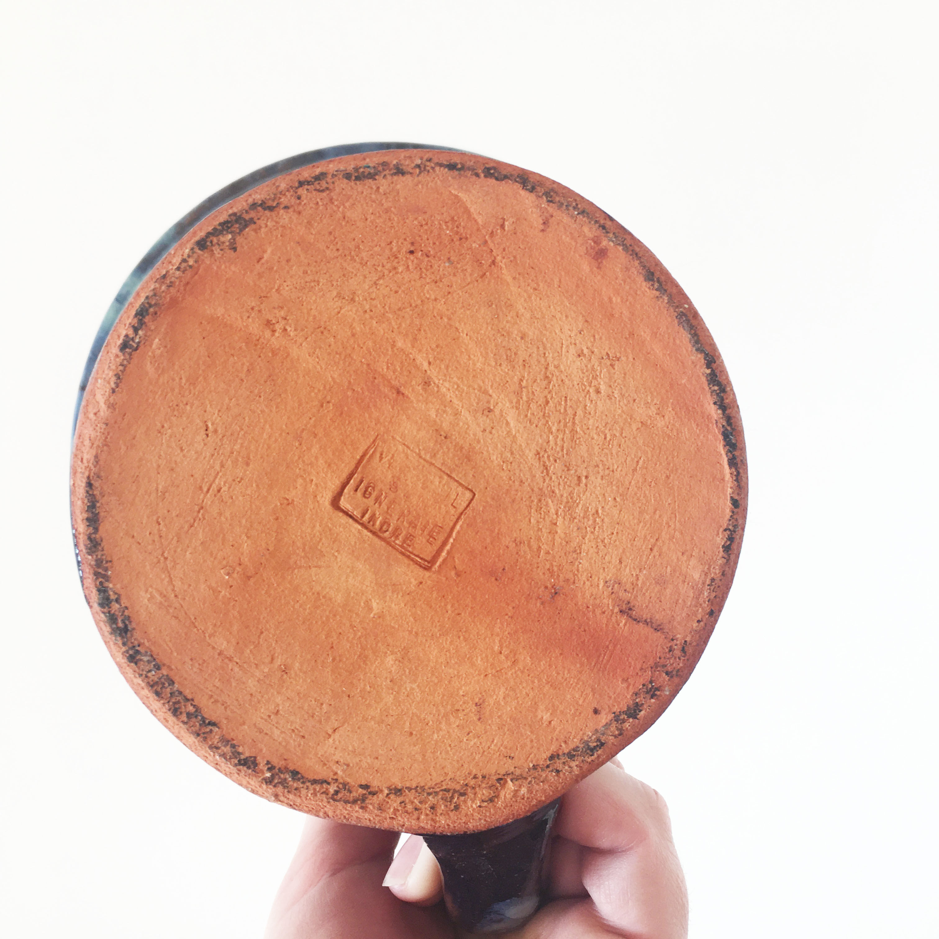 Vintage blue ceramic vase