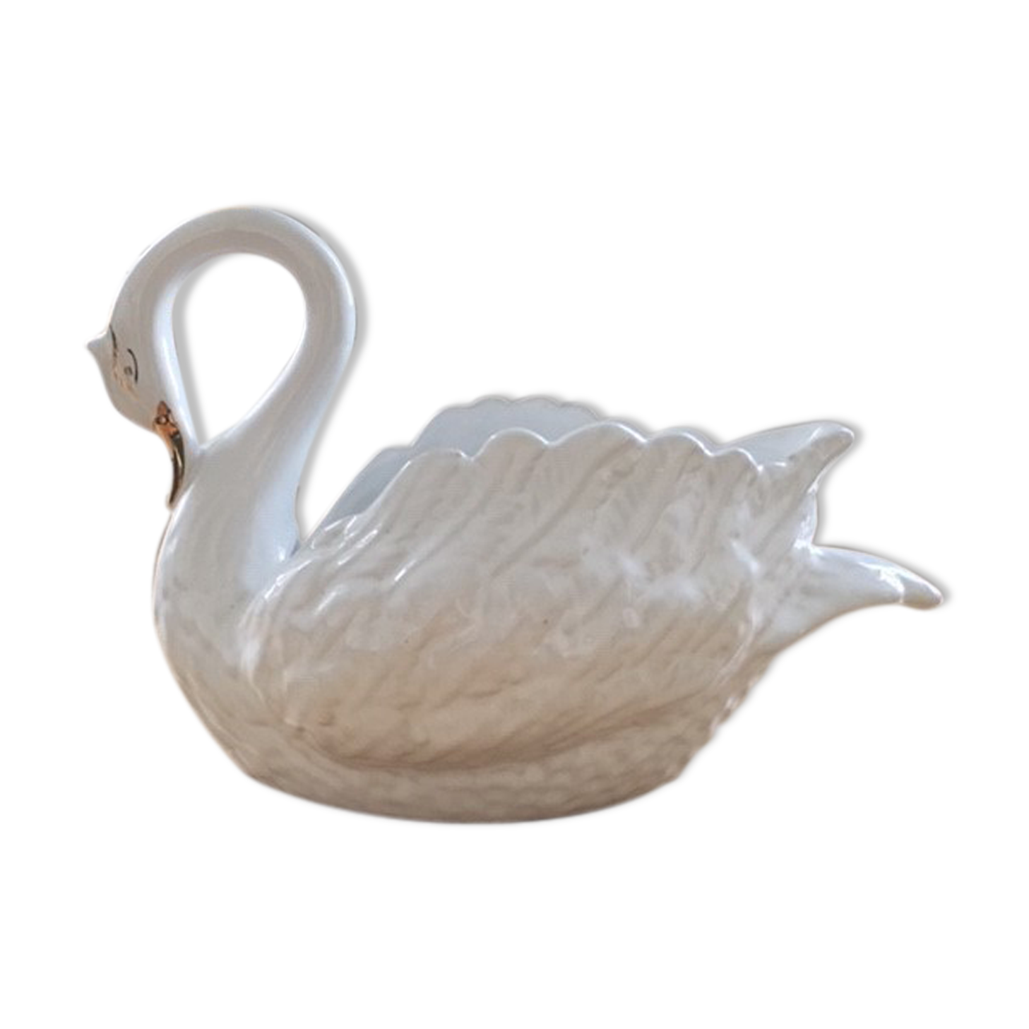 Ceramic swan empty pocket