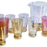 Orangeade set in colored glass