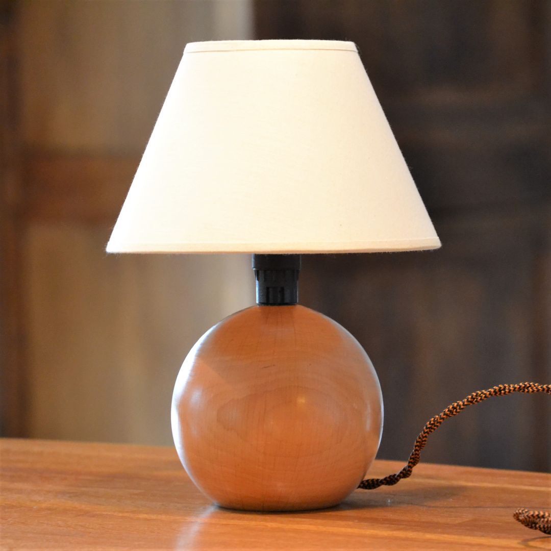 Table lamp, wooden ball foot