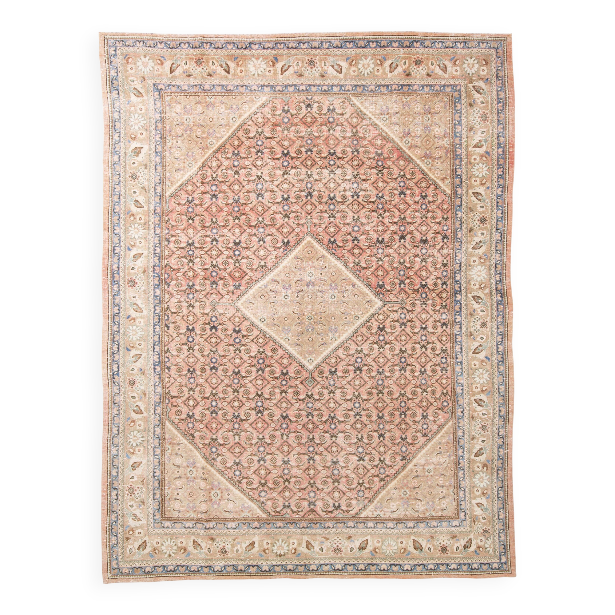 10x13 Salmon Pink Oriental Antique Persian Rug, 296x387Cm