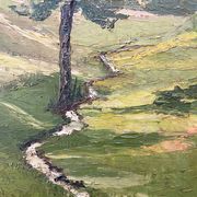 Tableau « L'arbre dans la vallée », huile sur panneau signée, 1936