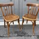 Paire de chaises de café bois courbé vintage 60s
