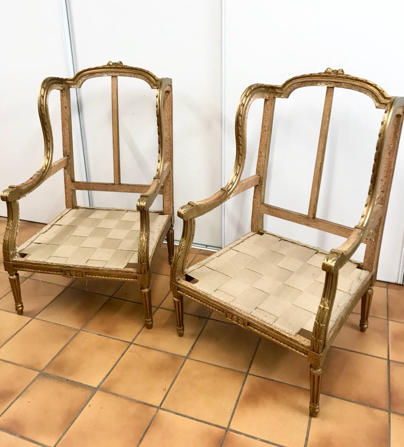 Fully restored old shepherdess armchairs