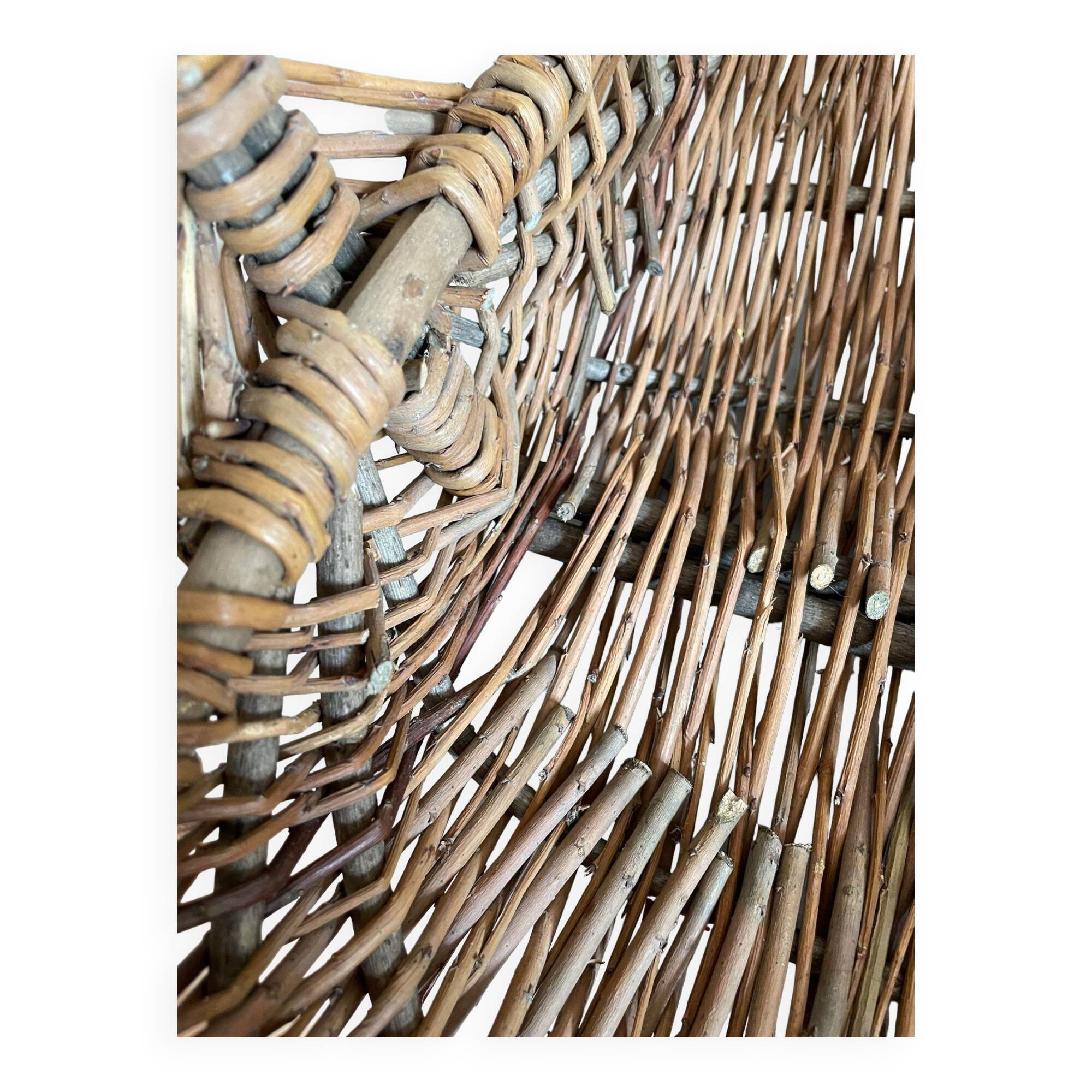 Set of two wooden baskets