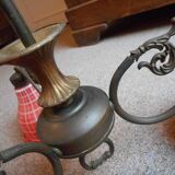 Old chandelier with sconces tulips