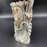 Wedding vase, white porcelain of paris, gold decoration, gilded, flowers, decoration