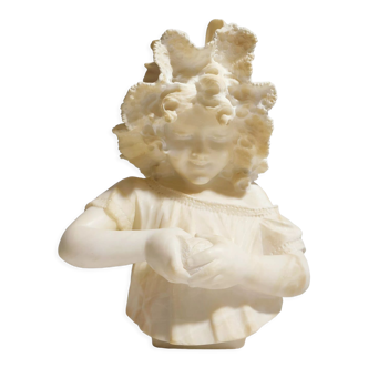 Alabaster Bust Signed Antonio Frilli