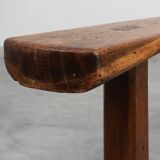 Rustic oak bench, France, Mid 19th century