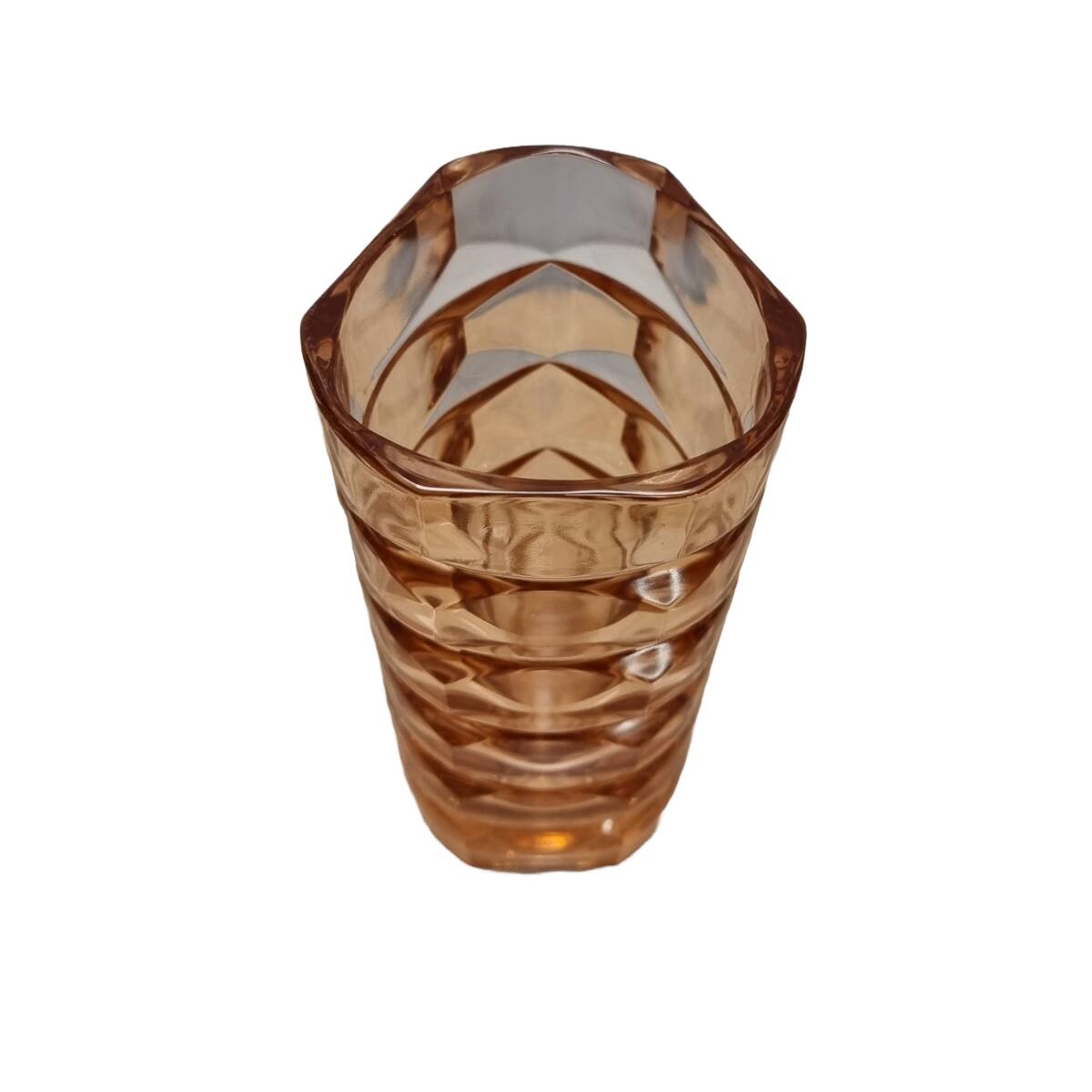 French Vintage Small Rosaline Pressed Glass Vase