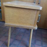 Vintage rattan feet compass bedside table