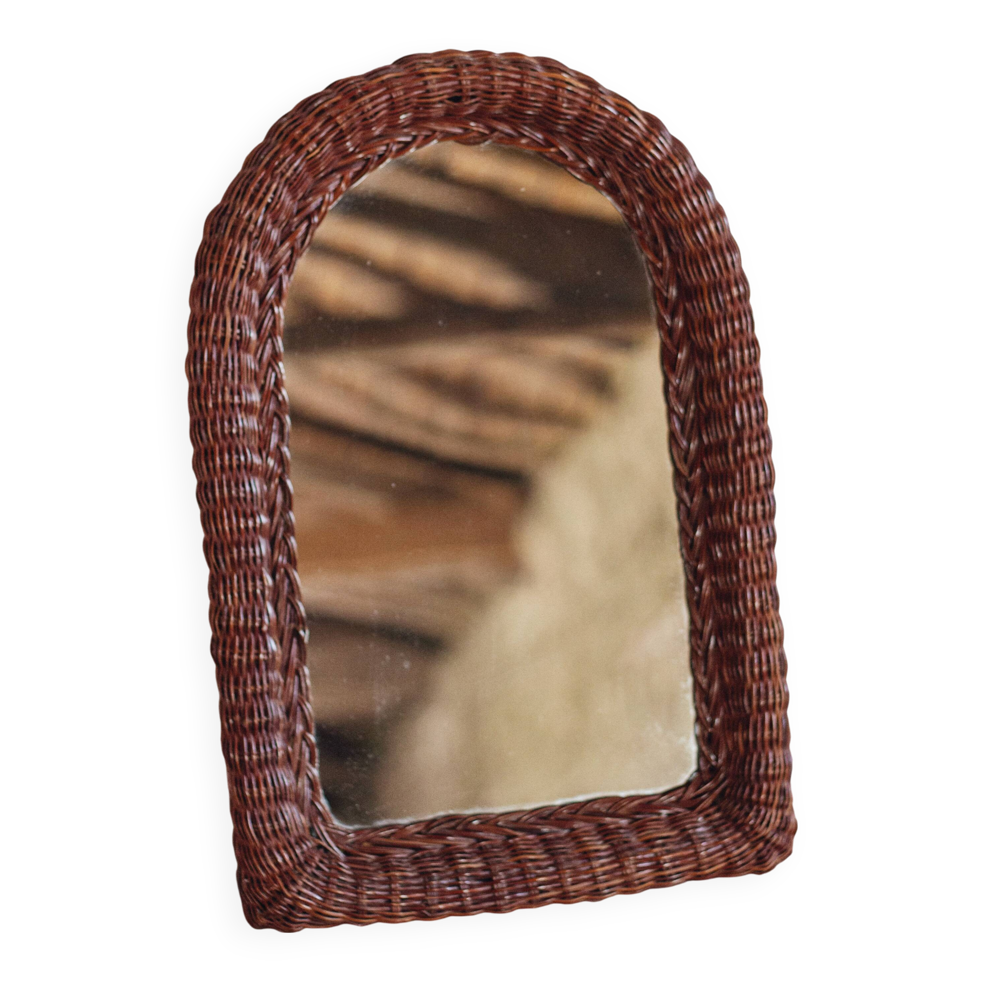 Spanish wicker mirror, 1960