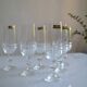6 champagne flutes in Bohemian crystal Czechoslovakia