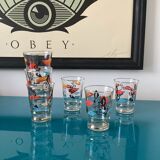 Set of 6 glasses 60s