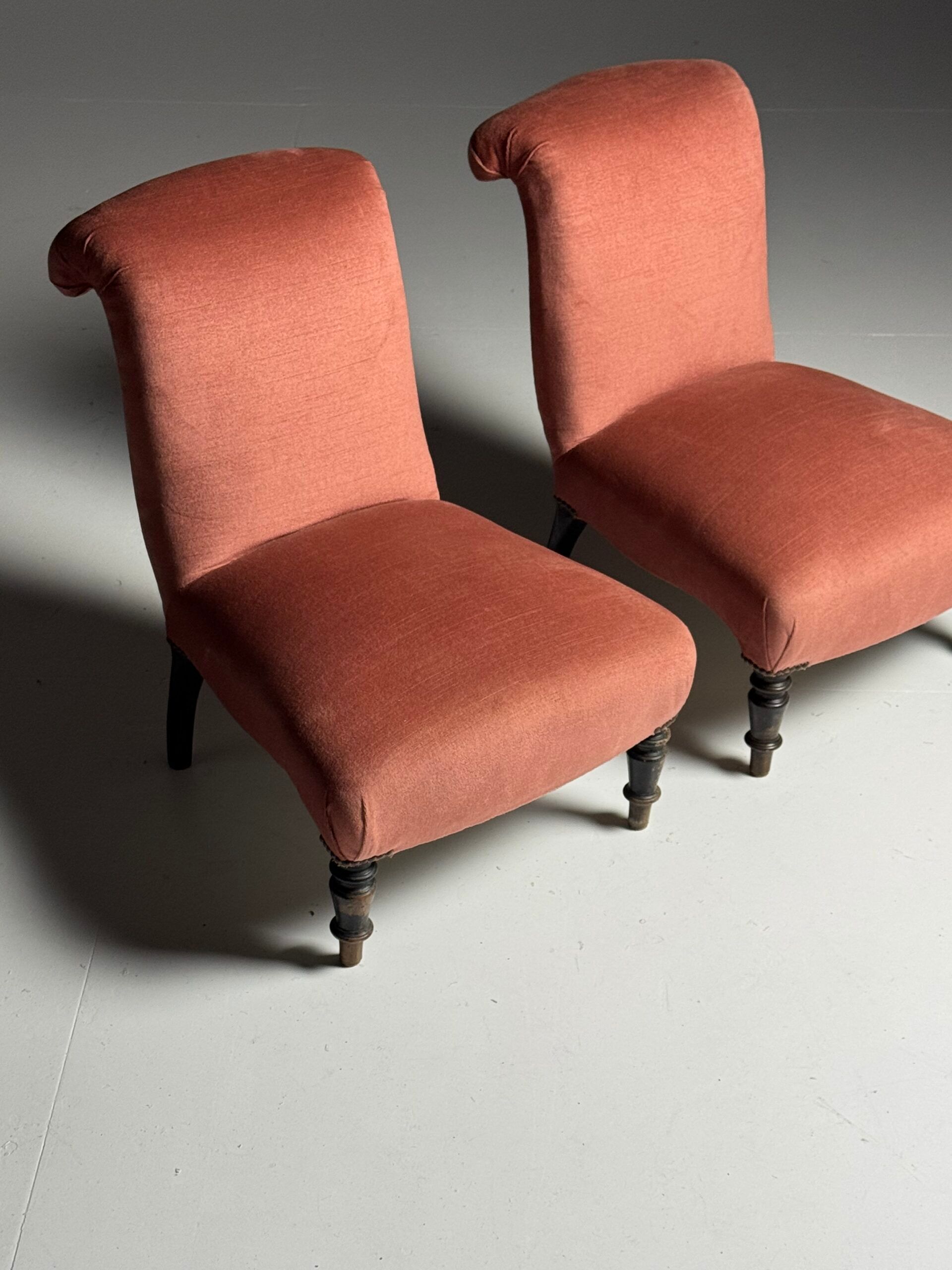 Ensemble de 2 fauteuils à pantoufles français vers 1900