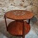 Table basse française mid-century en bois massif, années 1950