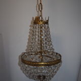 Balloon chandelier with glasses and bronze pampilles