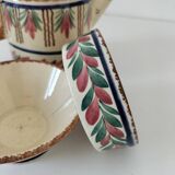 HB Quimper Teapot, Cups and Ramekin Set