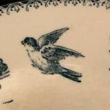 6 old blue flat plates La Samaritane Terre de Fer