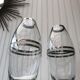 Paire de vases en verre et chrome années 70'