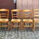 4 chaises de cuisine en bois massif paillées