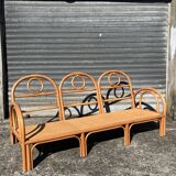 Vintage bamboo rattan sofa