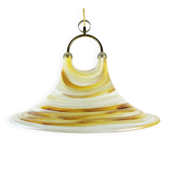 Large cosack pendant lamp acrylic and brassl 1970s space age hanging lamp