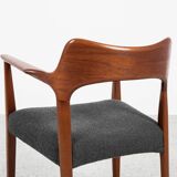 Midcentury Danish chair with armrests in teak by Arne Hovmand Olsen for Mogens Kold 1960s