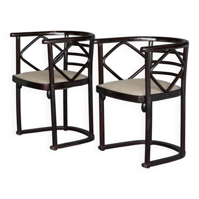 Chaises modèle 728 'Fledermaus' attribuées à Josef Hoffmann pour J & J Kohn,