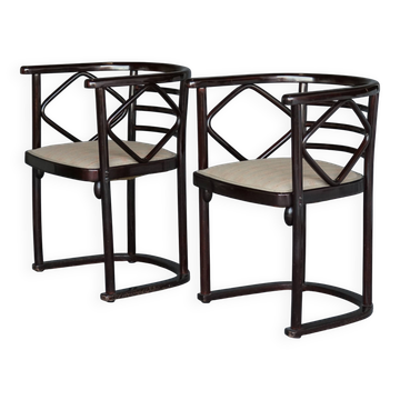 Model 728 'Fledermaus' chairs attributed to Josef Hoffmann for J & J Kohn,