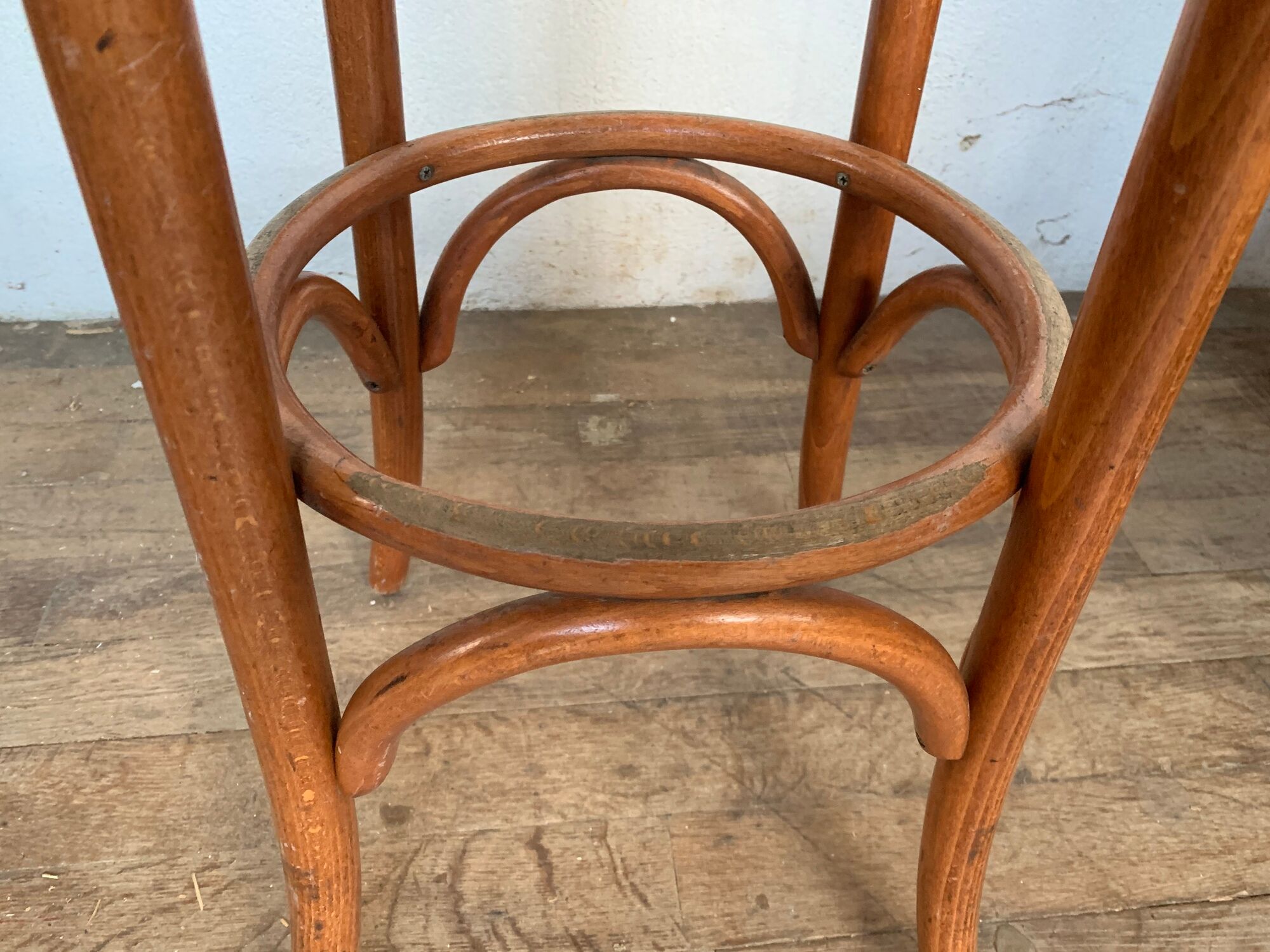 Series of 16 curved wooden bar stools dlg Thonet Baumann Fischel