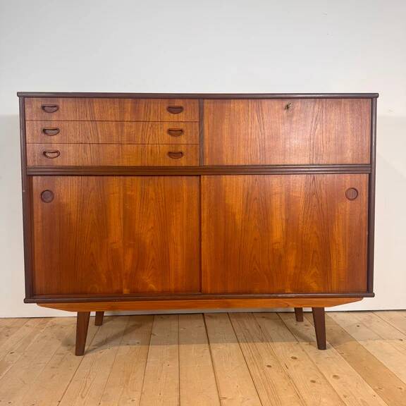 Vertical Danish teak sideboard, 1960s