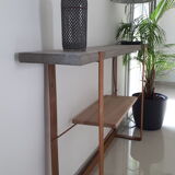 Console design vintage concrete steel corten