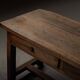 Antique work table/console in solid oak, Auvergne, circa 1900