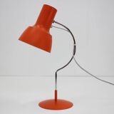 1960s Pair of Josef Hurka Orange Red Desk Lamps, Czechoslovakia