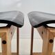 Chaises italiennes minimalistes en bois courbé des années 70, frêne et ébène