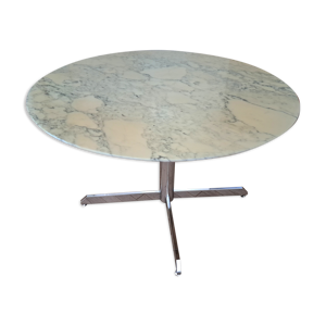 Table ronde en marbre roche bobois années 70