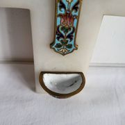 Croix Bénitier en Onyx et émail cloisonné