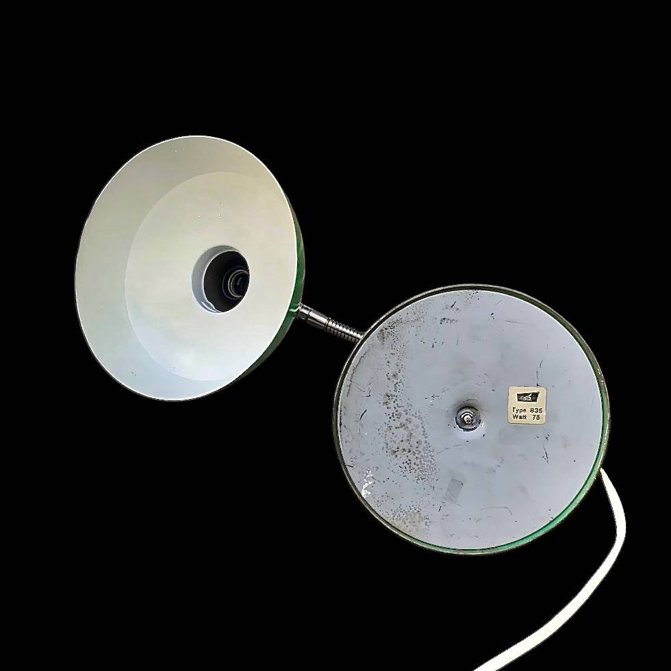 SIS type 835 - large desk lamp in green lacquered metal and chrome - 1960