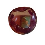 small multi-layer glass ball vase cleared with cassis acid and enhanced with paint signed Theodor