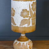 Alabaster lamp Tarrago Esteve Ref 242 1970 Engraved flowers double patina