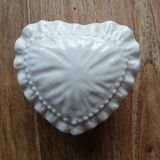 White porcelain heart-shaped box
