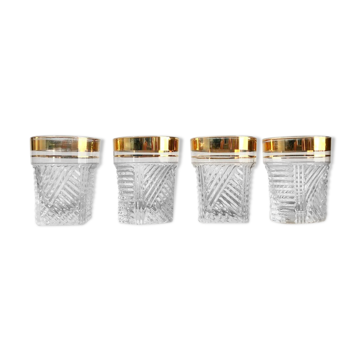 4 small retro glasses
