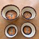 4 nesting salad bowls in enameled ceramic mbfa pont l abbé decorated vintage hand