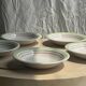 Set of 12 green and pink Italian plates