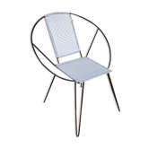 Vintage black metal armchair